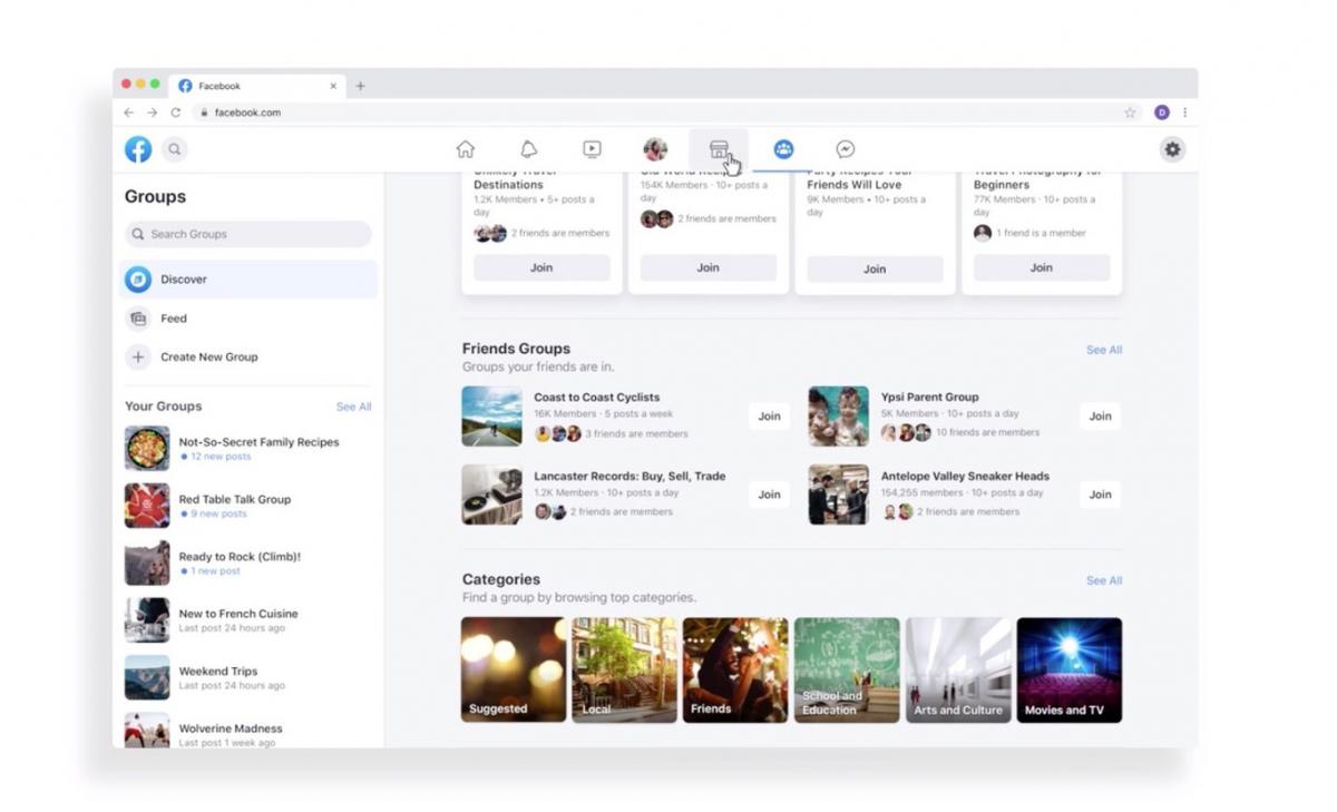 Nuevo diseño de Facebook Nuevo diseño de Facebook