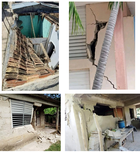 Algunos daños ocasionados por los terremotos recientes ocurridos en el entorno de Pilón 