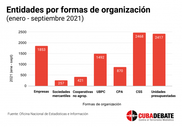 Entidades por formas de organización
