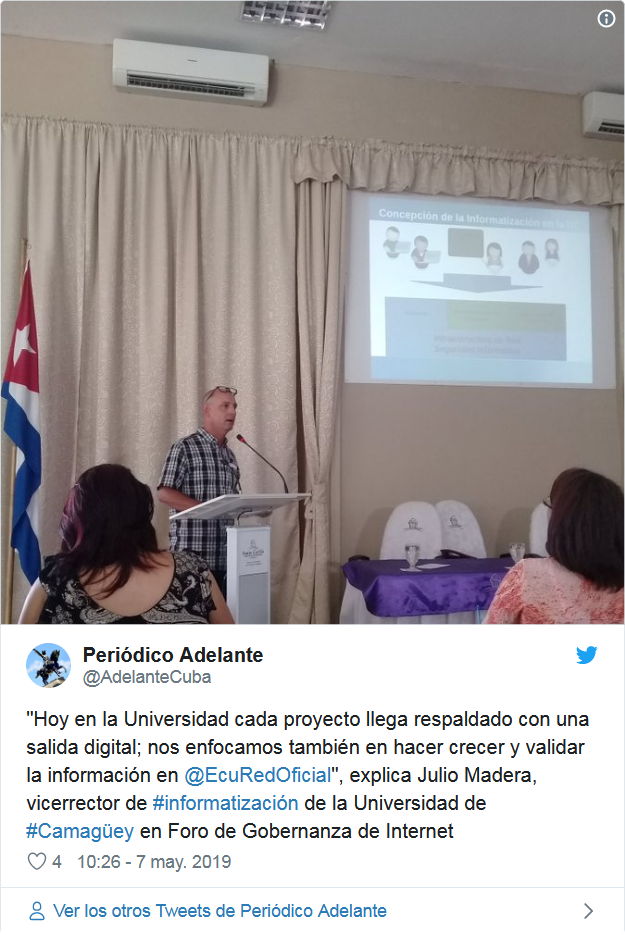 Tweet del Periódico Adelante