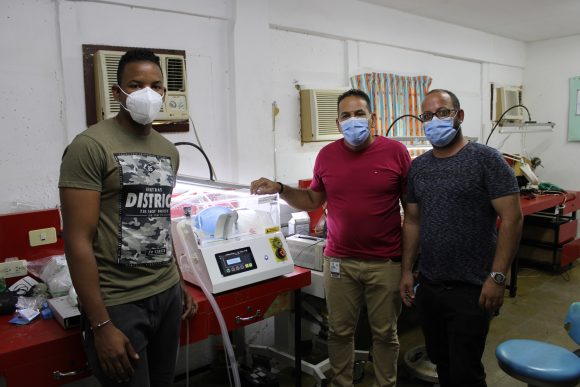 Francisco Raúl Guisado Salgado, Jorge Luis Jorrín Coz y Reinier Donato de CNEURO en Matanzas Francisco Raúl Guisado Salgado, Jorge Luis Jorrín Coz y Reinier Donato de CNEURO en Matanzas